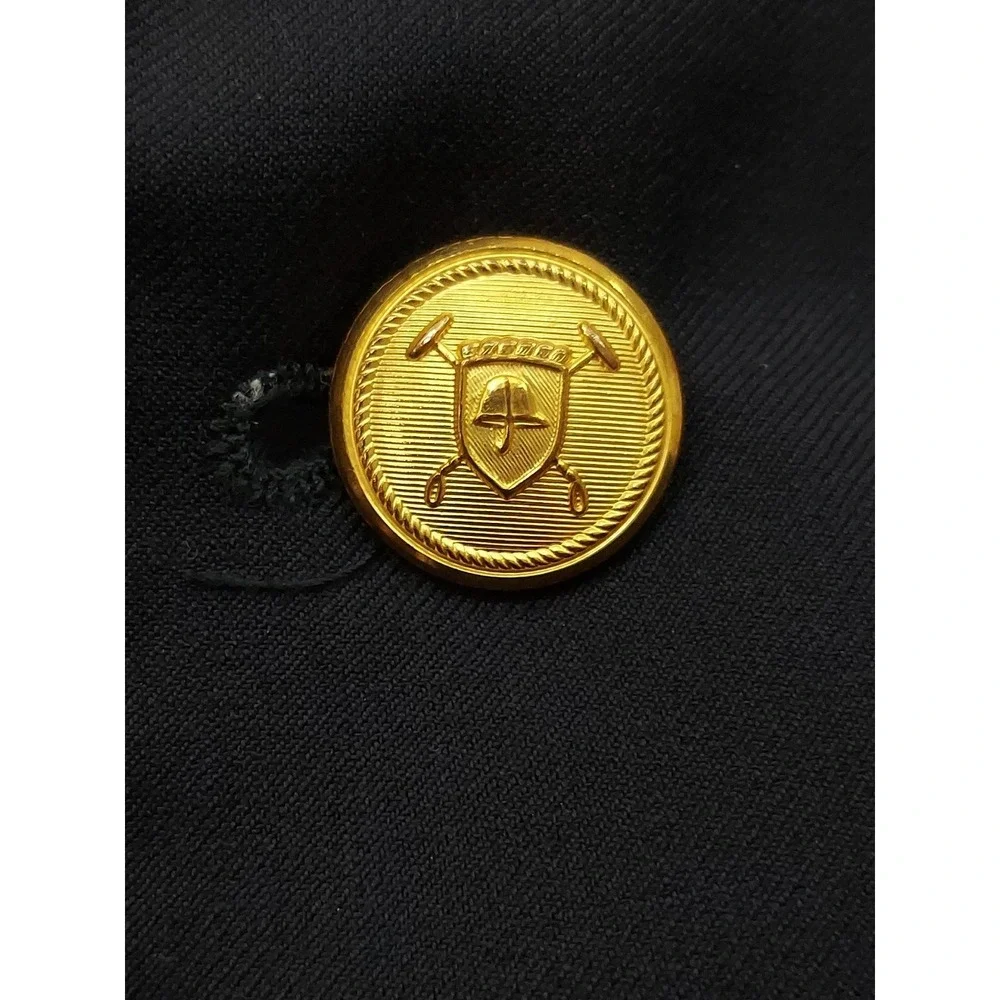 Lauren Ralph Lauren Blazer Jacket Mens 46 Long Navy Blue Gold Buttons Wool‎ Coat